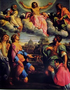 Annibale Carracci: Cristo in gloria e santi, cm. 194 x 142,5 Palazzo Pitti Firenze.